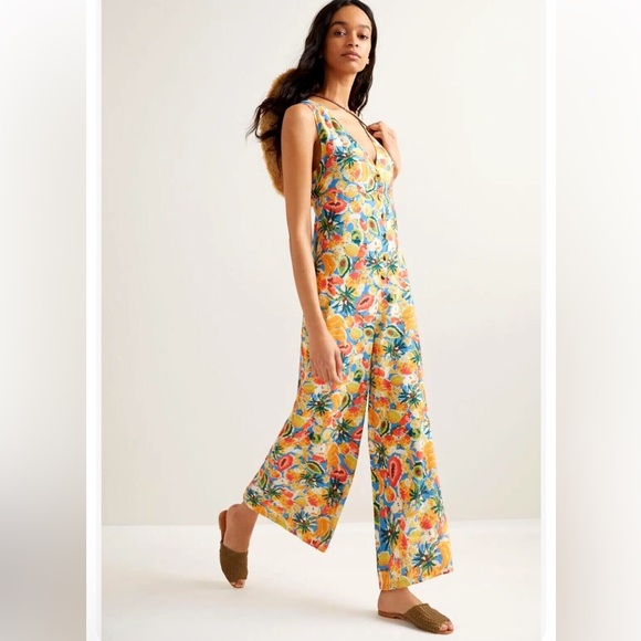 🍓FARM RIO ANTHROPOLOGIE FRUIT MEDLEY JUMPSUIT M